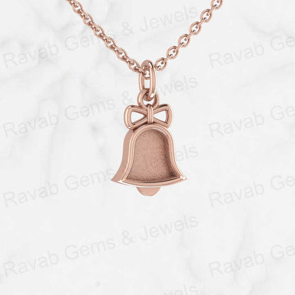 925 Sterling Silver 20x12mm Christmas Jingle Bell Blank Setting Semi Mount Charm Pendant for Resin & Ashes Work Keepsake Jewelry