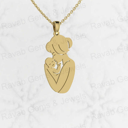 New Arrival Solid 925 Sterling Silver 34mm Mother Love Child Personalized Baby Birth Necklace Kid Gift Keepsake Jewelry