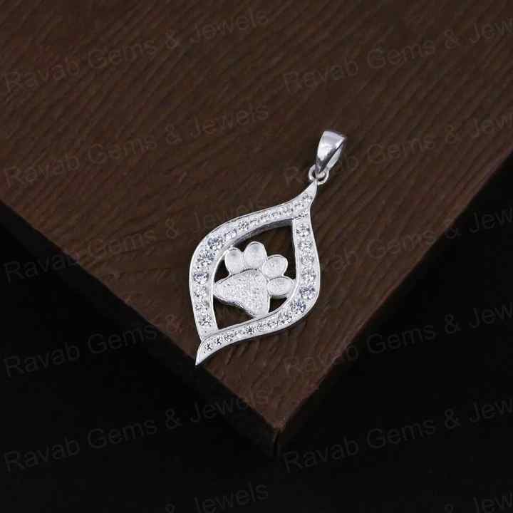 High Quality 925 Silver 25mm Dog Paw Semi Blank Empty Pendant Setting Zircon Ashes Resin Keepsake DIY Findings Components