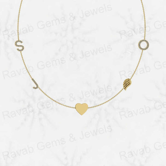 High Quality 925 Sterling Silver Leaf Heart Circle Initial Letter Gold Vermeil Personalized Charm Pendants Necklace Fine Jewelry