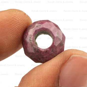 Christmas Sale 14x8mm Natural Indian Pink Ruby Rondelle Shape Gemstone Beads Polished Loose Gemstones for Jewelry Making