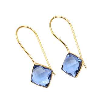 Handmade 925 Sterling Silver Gemstone Earrings Tanzanite Quartz Dangle Jewelry for Women for Parties and Gifts