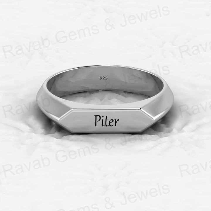 High Quality Genuine 925 Sterling Solid Silver Gold Vermeil Eternity Band Custom Name Ring for Unisex Fine Personalized Jewelry