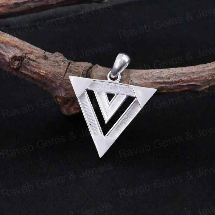 High Quality 925 Silver 25mm Double Triangle Blank Bezel Setting For Pour Resin Horse Hair Good Luck Keepsake Breastmilk Jewelry