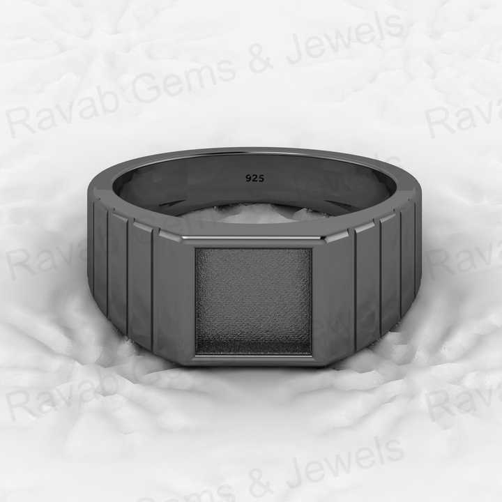 Solid 925 Silver 7mm Square Watch Design Signet Ring Blank Setting for Gemstone Breast Milk Keepsake Jewelry Findings Components