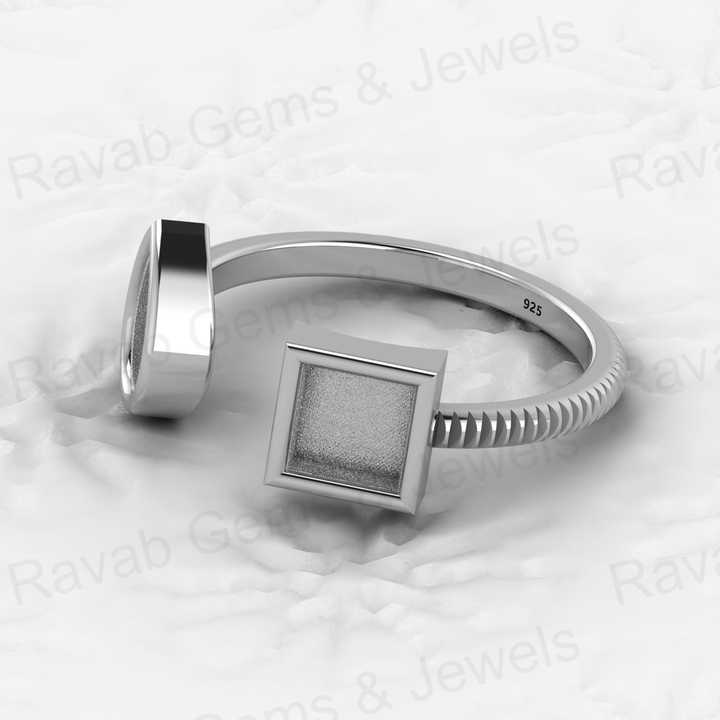 High Quality 925 Silver Pear 7x5mm Square 5mm Blank Adjustable Resin Beast Milk DIY Ring Setting Findings Components Jewelry
