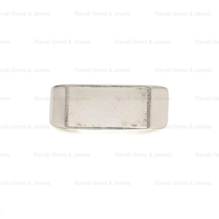 Top Selling Solid 925 Silver 7x14mm Rectangle Semi Mount Blank Bezel Setting Men's Ring Good for Gemstone & Resin Ashes Jewelry