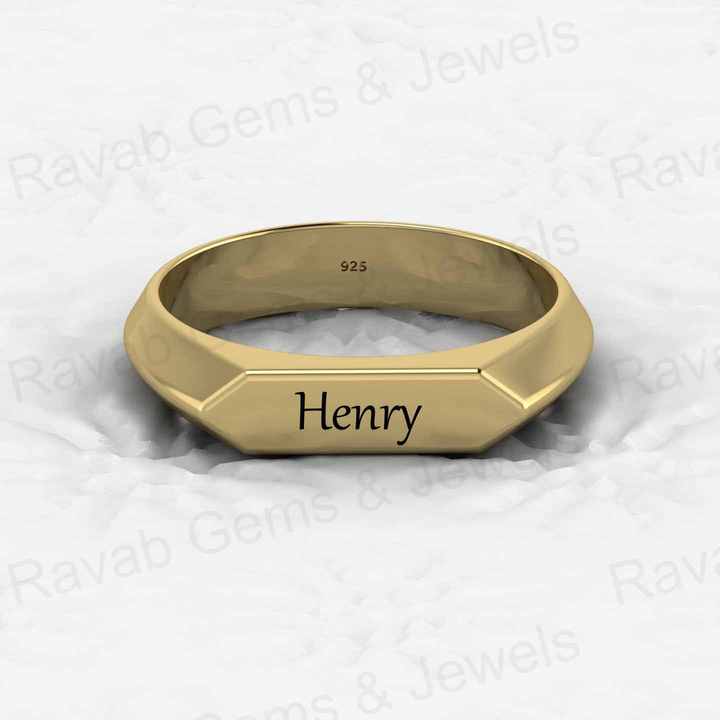 High Quality Genuine 925 Sterling Solid Silver Gold Vermeil Eternity Band Custom Name Ring for Unisex Fine Personalized Jewelry