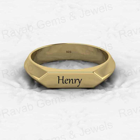High Quality Genuine 925 Sterling Solid Silver Gold Vermeil Eternity Band Custom Name Ring for Unisex Fine Personalized Jewelry