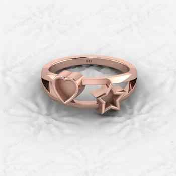 New Arrival 925 Sterling Silver 5mm Heart Star Semi Mount Blank Setting Cocktail Ring High Quality Fine Jewelry Finding Keepsake