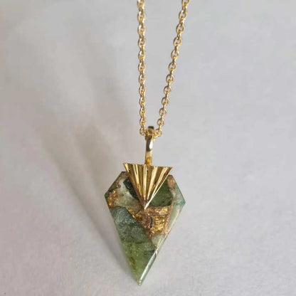 Best Selling 16x22mm Mohave Peridot Copper Gemstone 925 Silver Gold Vermeil Dainty Chain Pendant Necklace for Women Fine Jewelry