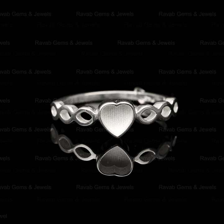 Top Quality Solid 925 Silver Semi Mount Setting Ring Half Infinity 5mm Heart Shape Blank Base Bezel Resin Ashes Keepsake Jewelry