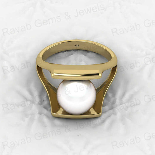 Top Quality Genuine 925 Sterling Silver 10mm Fresh Water of Pearl Floral Open Band Wedding Wear Ring for Women Fine Jewelry