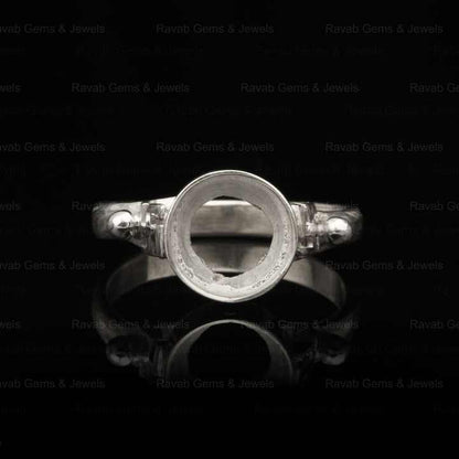Top Selling 925 Sterling Silver Semi Mount Engagement Ring Blank Setting Base 8mm Round for Breastmilk & Keepsake DIY Jewelry