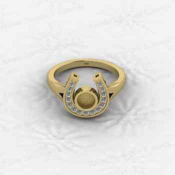 925 Sterling Silver 5mm CZ Semi Mount Horseshoe Ring Blank Setting DIY Resin Ashes Gemstone Keepsake Jewelry Findings
