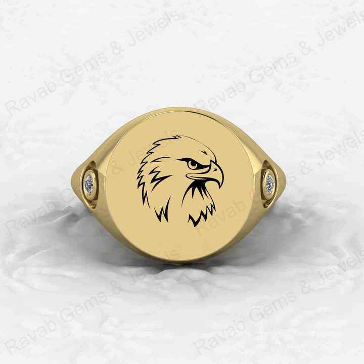 Best Quality Solid 925 Sterling Silver Cubic Zirconia Eagle Bird Engraved Ring for Men's Fine Birds Lover Handmade Jewelry