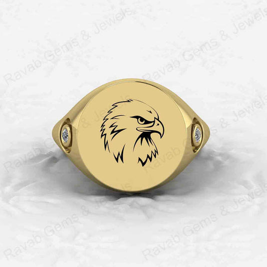 Best Quality Solid 925 Sterling Silver Cubic Zirconia Eagle Bird Engraved Ring for Men's Fine Birds Lover Handmade Jewelry