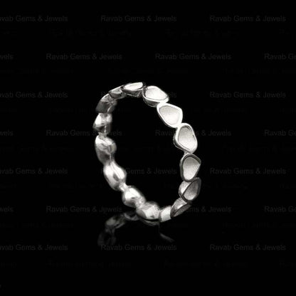 Top Selling 925 Silver 3mm Heart Eternity Band Semi Mount Blank Bezel Setting Ring for Stone & Resin Ashes DIY Jewelry Findings