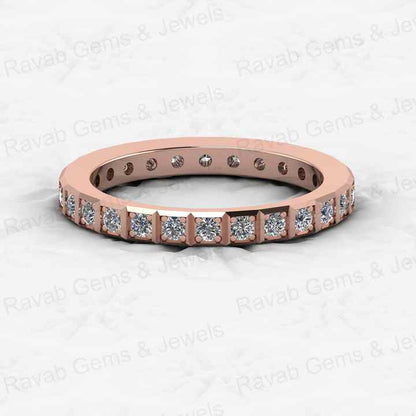 Top Selling 925 Sterling Silver Women's Eternity Wedding Band Dainty Micro CZ Cut Diamond Ring in Gold Vermeil Fine Jewelry