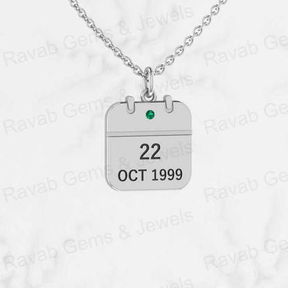 Best Quality 925 Sterling Silver Fine Jewelry Personalized Calendar Memorial Date Pendant 13x17mm for Friends and Loved Ones