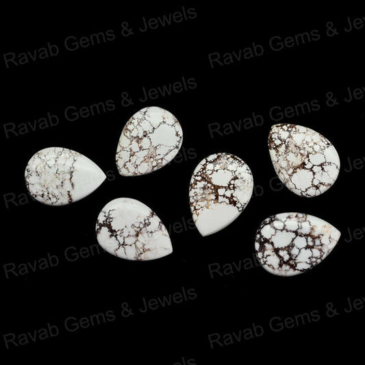 New Arrival 16x22mm Wild Horse Magnesite Jasper Pear Shape Cabochon Gemstone Hand Polish Loose Stone for Making Gold Jewelry