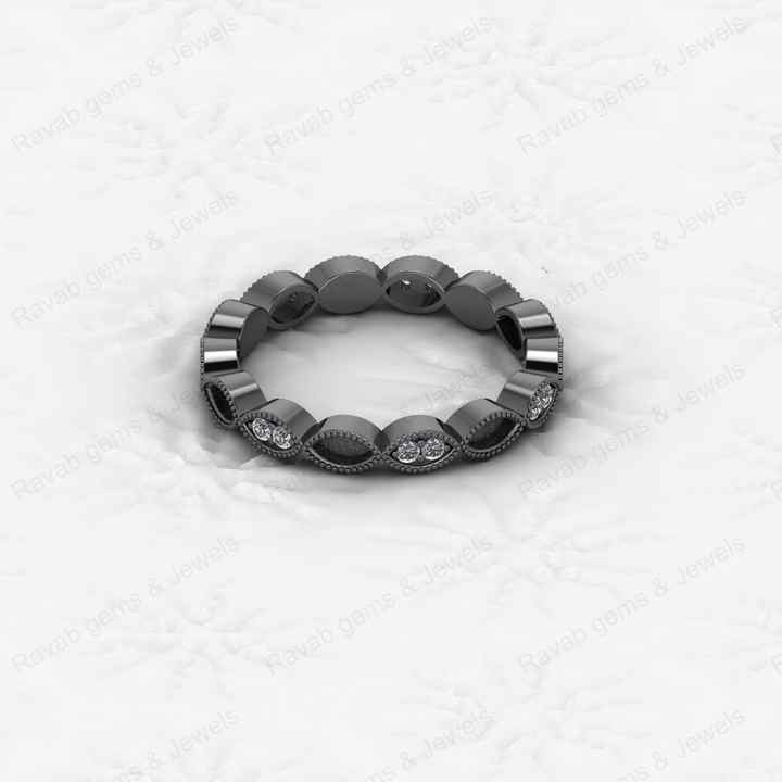 Best Selling 925 Silver 2x4mm Marquise Eternity Band Semi Mount Blank Bezel Setting Ring for Stone & Resin Ashes DIY Jewelry