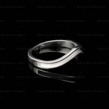 High Quality 925 Solid Silver Curved Wide Band Channel Semi Mount Blank Bezel Setting Ring Keepsake Jewelry Findings Components