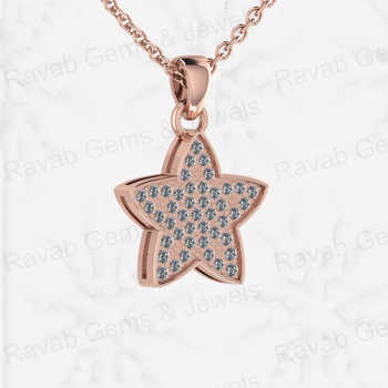 18\" Solid 925 Sterling Silver Necklace With Multi-Zircon Micro Pave Setting Universal Star-Fine Pendants & Charms