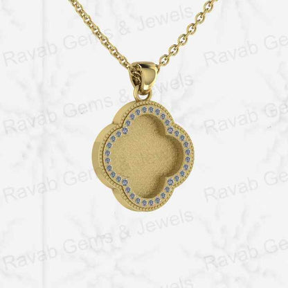 Genuine 925 Silver 12mm Clover Semi Mounting Blank Setting Bezel Resin Breastmilk Keepsake Pendant Jewelry Findings & Components