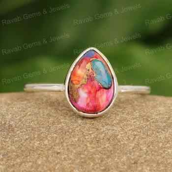 Best Quality Solid 925 Sterling Silver Genuine Pink Spiny Oyster Turquoise Bezel Setting Handcrafted Lovely Design Ring for