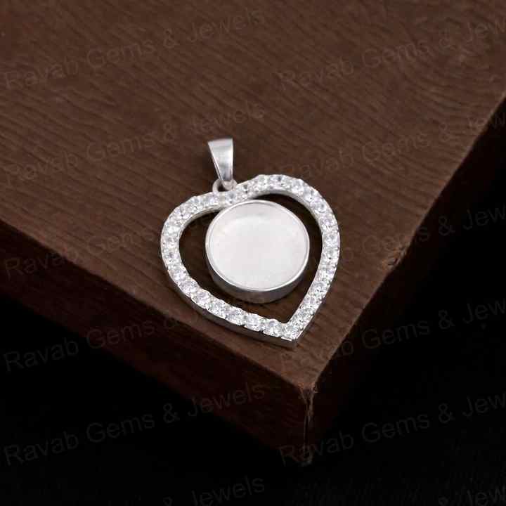 High Quality 925 Silver Heart Pendant Cabochon Setting 10mm Blank Memorial Locket Charm with Zircon Resin Ashes Jewelry Findings