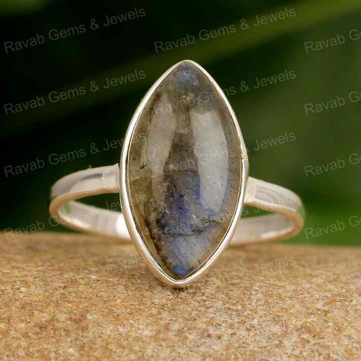 Superb Quality Labradorite Solid 925 Sterling Silver 8x16mm Marquise Shape Gemstone Women Handmade Designer Fine Ring