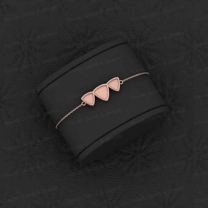Premium Quality Solid 925 Sterling Silver Trillion Semi-Mount Bracelet Good For Ashes & Resin Work Keepsake Breastmilk Jewelry