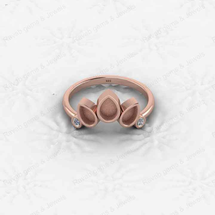 Top Superb Quality 925 Sterling Silver Marquise Semi Mount 4x6-3x5mm Princess Crown Ring Keepsake Jewelry Findings Components
