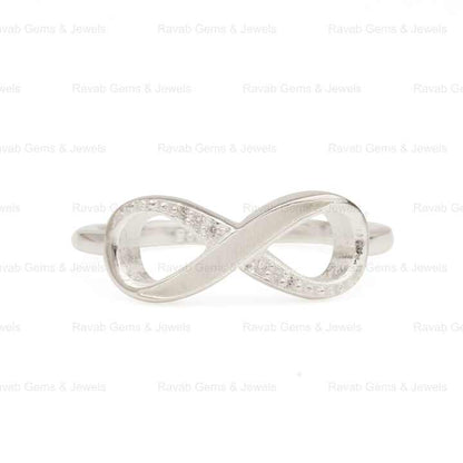 High Quality Wholesale 925 Sterling Silver Infinity Blank Channel Semi Mount Blank Setting Ring Keepsake Breastmilk DIY Jewelry
