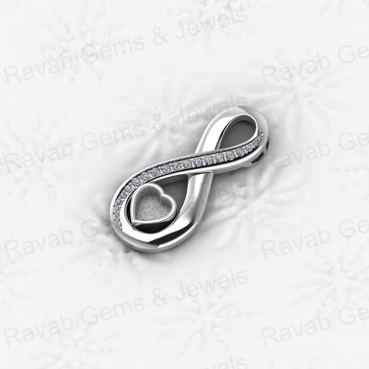High Quality 925 Silver Blank Bezel Semi Mount Setting 6mm Infinity Heart Charm Zircon Pendant Jewelry for Resin Ashes and Stone