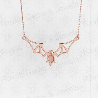 Top Quality Genuine 925 Sterling Silver 34x67mm Bats Fly Semi Mounting Blank Charm Pendant Setting Resin Ashes Work DIY Jewelry