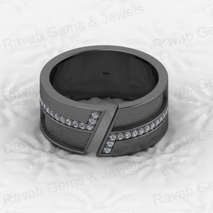 Solid 925 Silver 10mm Wide Band Cluster CZ Diamond Blank Adjustable Ring Setting DIY Breastmilk Keepsake Memorial Ashes Jewelry