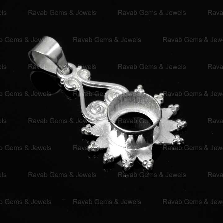 Solid 925 Sterling Silver 5mm Round Semi Mount Blank Claws Zircon Charm Pendant Setting for DIY Jewelry Findings & Components