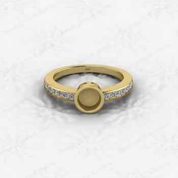 Genuine 925 Sterling Silver Wedding Design CZ Semi Mount Blank Setting Ring Good for Resin & Ashes Work Keepsake DIY Jewelry