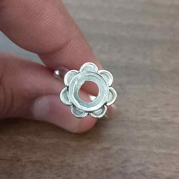 Genuine 925 Sterling Silver 10MM Round Shape Semi-Mount Blank Setting Good For Ashes & Resin Fill Keepsake DIY Fine Jewelry