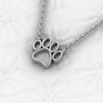 Solid 925 Sterling Silver 14mm Baby Dog Foot Print Semi Mount Blank Base Charm Pendant for Resin & Ashes Work Jewelry Components