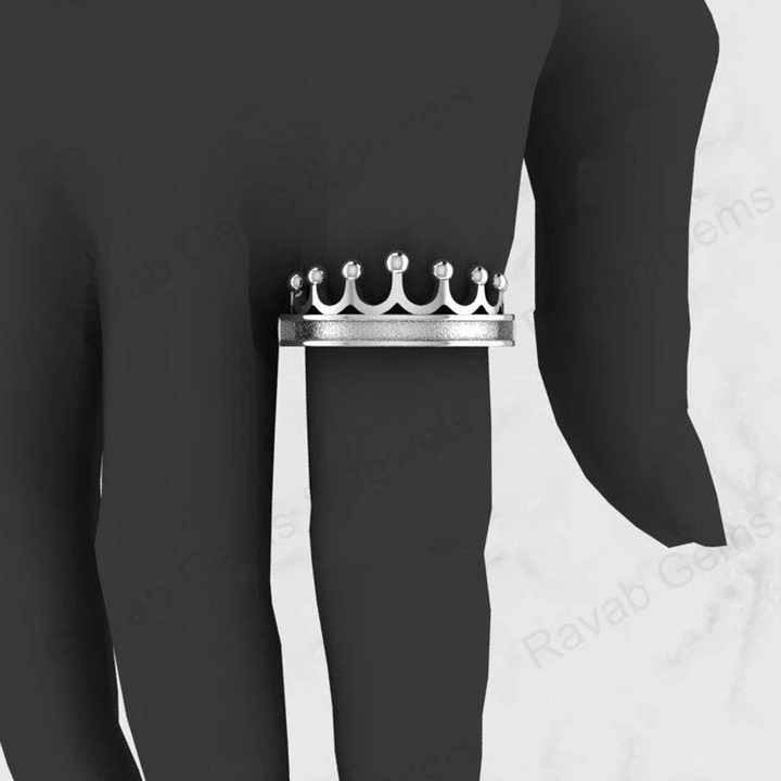 925 Silver Princess Crown Semi Mount Blank Bezel Setting Channel Ring Good for Ashes & Resin Work Keepsake Breastmilk Jewelry