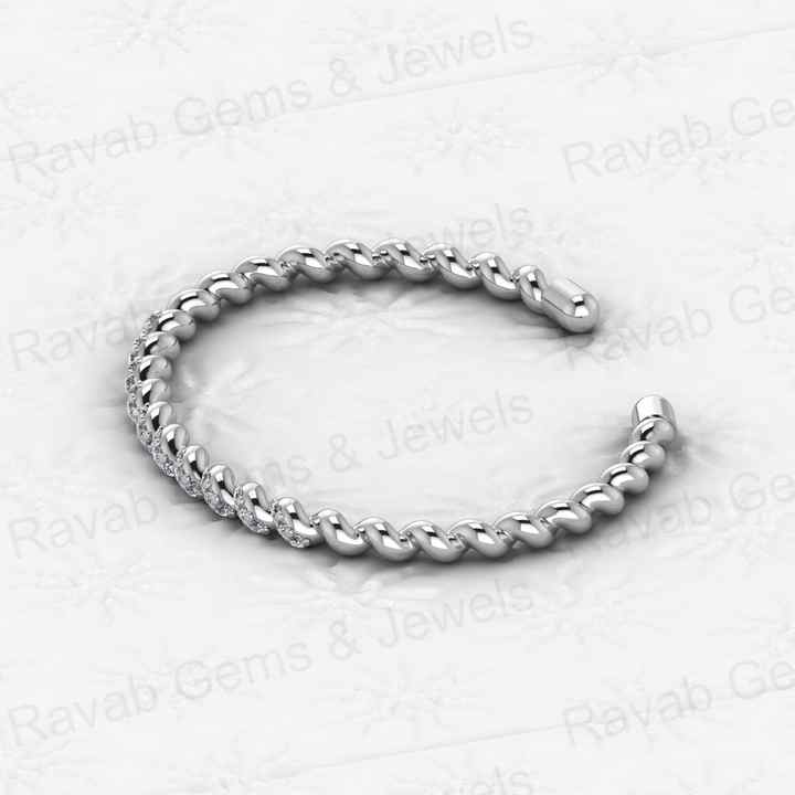Best Selling Solid 925 Sterling Silver 18k Gold Plated Prong Setting 57x47mm Croissant CZ Bracelet for Women Fine Jewelry