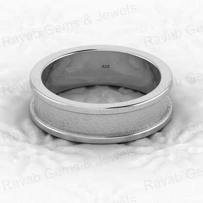 Best Quality 925 Solid Sterling Silver 6mm Semi Mount Blank Channel Setting Ring for Breastmilk & Keepsake Resin Ceramic Jewelry