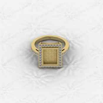 High Quality 925 Silver Rectangle 8x10mm Semi Mount Blank Setting Ring for Gemstone Ashes Resin Jewelry Supply