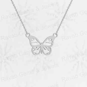 Best Gift 925 Sterling Silver 16x28mm Butterfly Design Gold Plated Zircon High Quality Fine Pendants Charms Jewelry Keepsake