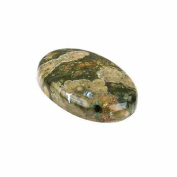 High Quality 20x30mm Natural Green Rainforest Jasper Smooth Oval Flatback Cabochon Fine Jewelry Making Loose Gemstone