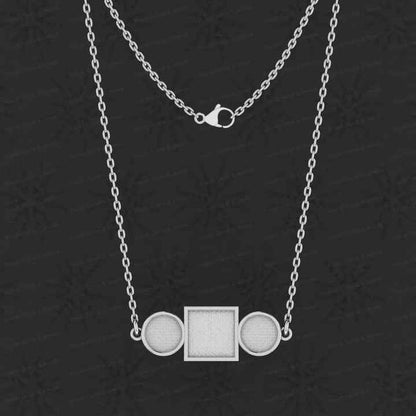 Valentine Sale 925 Silver Square Collet Cup Semi Mount Blank Charm Pendant Necklace Setting Ashes Resin Jewelry Findings