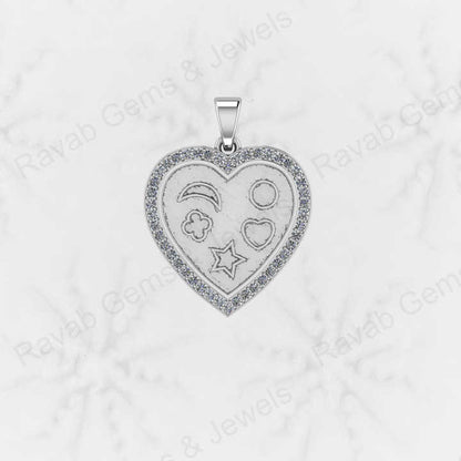 Best Selling Genuine 925 Sterling Silver 25mm Heart Clover CZ Charm Pendant Semi Mount Blank Setting Good for Resin DIY Jewelry